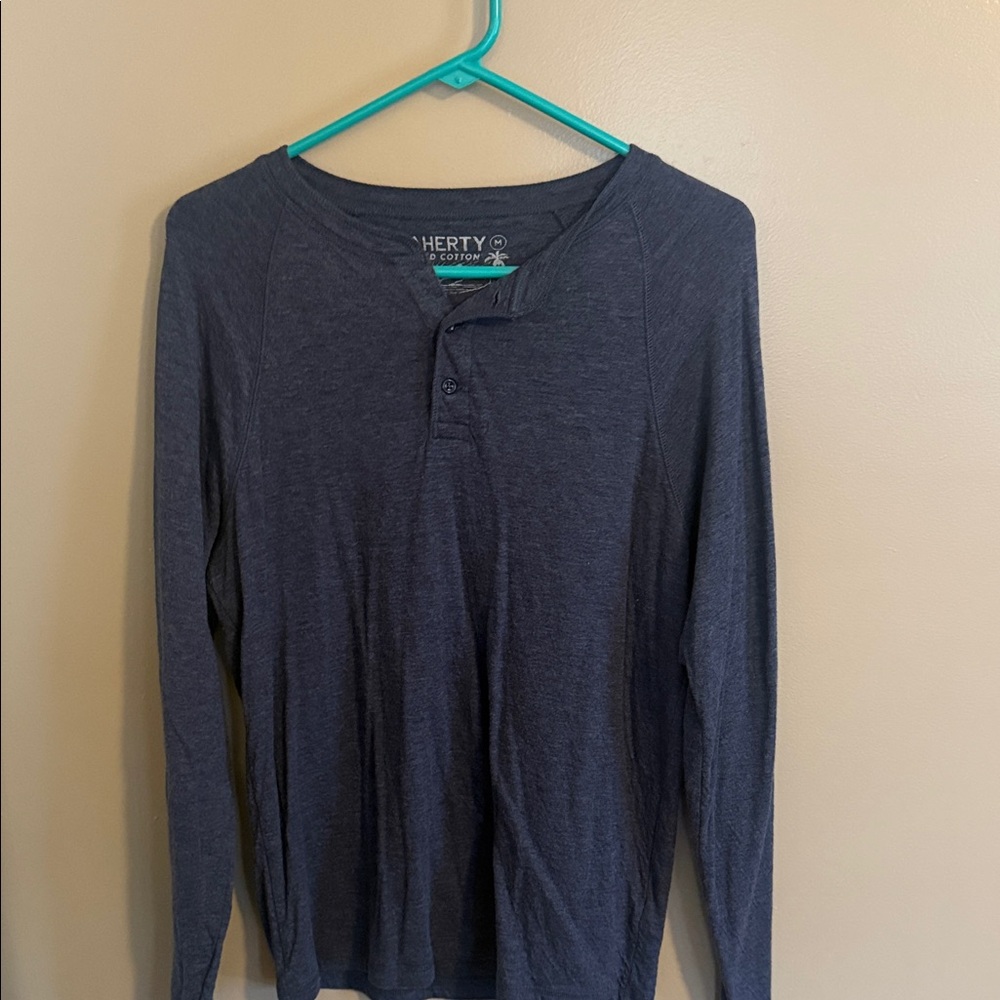 Faherty Men's Dark Blue Long Sleeve Tee